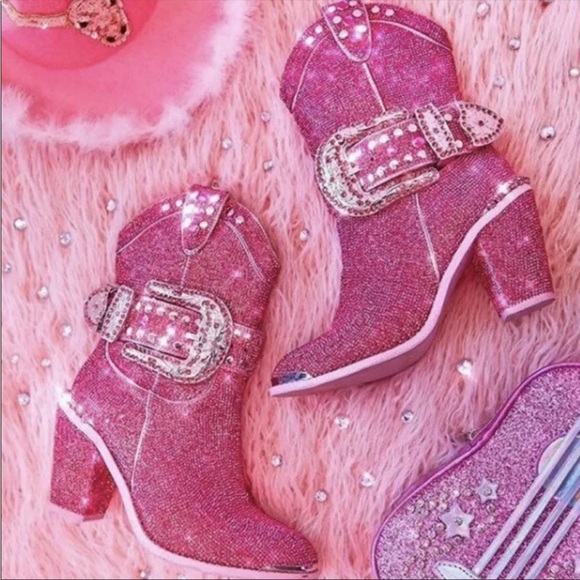 Dolls Kill Shoes Barbie Pink Bling Shine Sheriff Boots Poshmark
